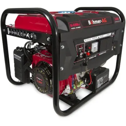 Groupe électrogène essence BÖHMER-AG 6500W-E 2800w 12k Démarrage à clé électrique 3.4kVA 8Hp 4 Temps OHV Moteur avec prises EU – Garantie 2 ans