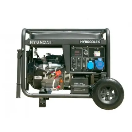 HYUNDAI Groupe Electrogène de chantier 6600W 6000W – HY9000LEK – Serie Pro